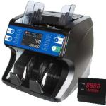 Nigachi NC-10 Mix Money Counting Machine, Max 500 Notes Hopper Capacity, Max 200 Notes Stacker Capacity, Roller Friction Feed System, 800,1000,1200 Notes/min Counting Speed, Black | NC-10 Mix